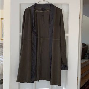 Green suede long coverup